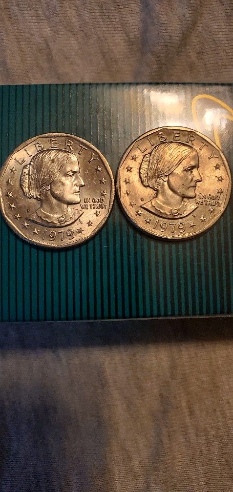 Two Susan Anthony B $1 Coins
