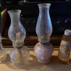 3vintage Oil Lamp And Lamp Oil