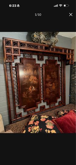 Antique Bamboo queen size tall headboard
