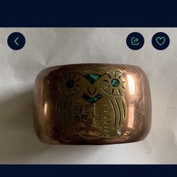60’s to 70’s copper owl cuff bracelet