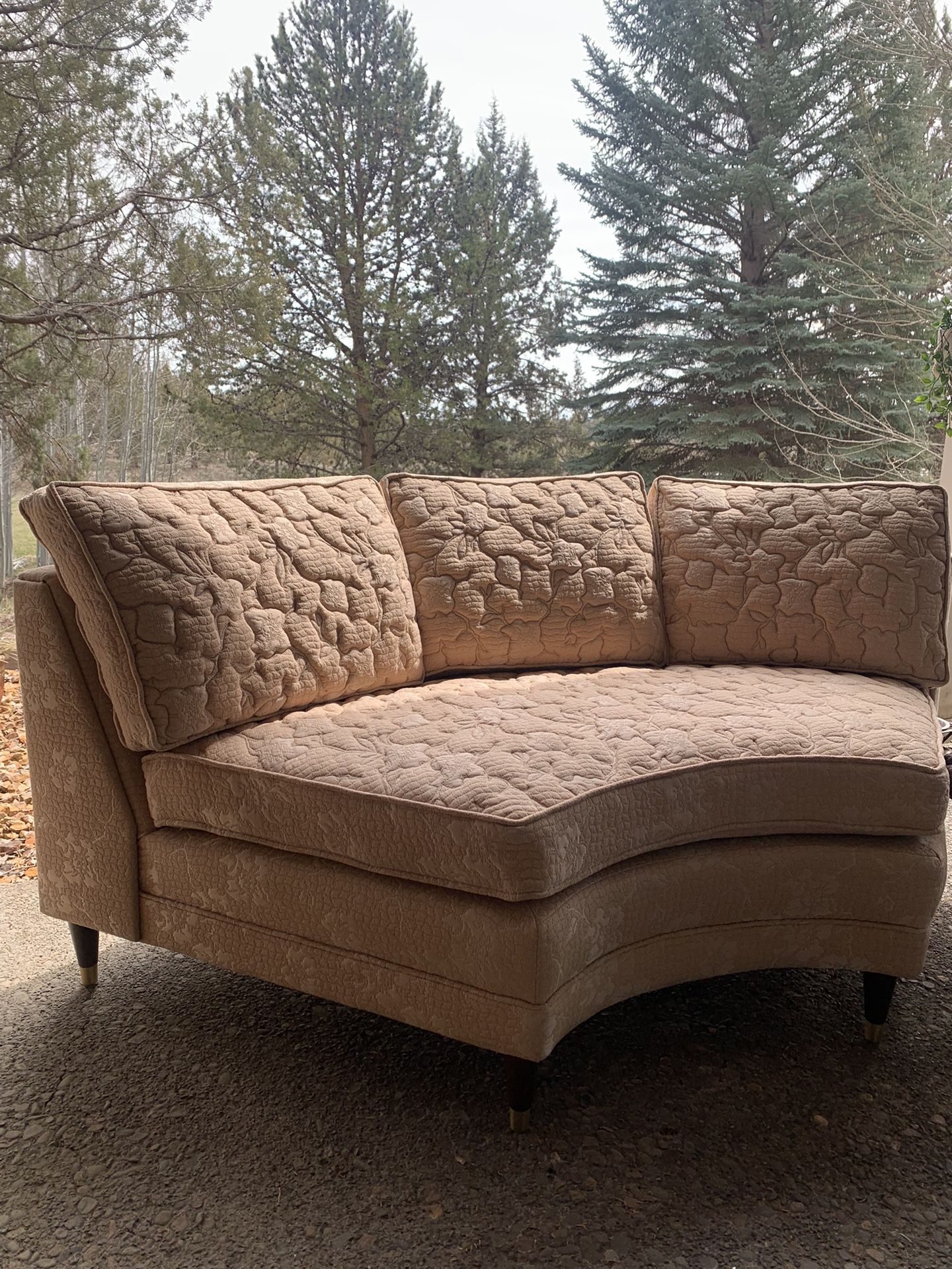 Vintage MCM Curved Loveseat 