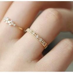 14k gold Eternity Ring , Engagement Ring , Micro Pave Ring 