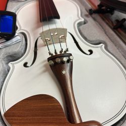 All Wood White 4/4 Violin with New Bow, Digital Tuner, Shoulder Rest, Extra Strings $160 Firm