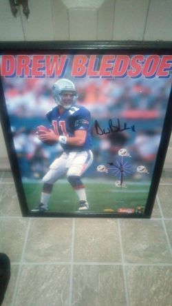 Drew bledsoe clock autographed