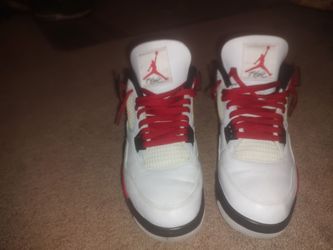 Air Jordan 4 White Red Sneakers