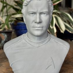 Star Trek TOS Captain Kirk Bust 3D Printed Statue 6.5” – James T. Kirk Fan Art