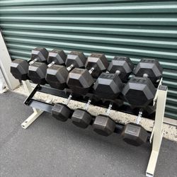 Rubber Dumbbells  55-75 Lbs 