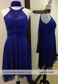 Halter Neck Short Chiffon Dress