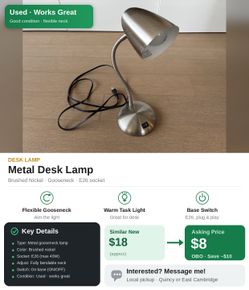 Metal gooseneck desk lamp