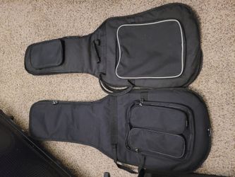 Two Black Padded Guitar Gig Bags