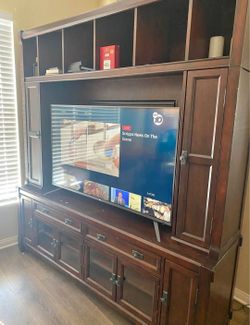 Brown Wooden Entertainment Center