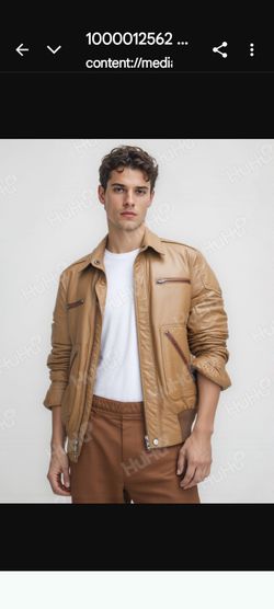 Wilsons Leather Cognac Brown Bomber Jacket