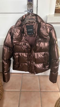 Noize Coco Cropped Metallic Puffer Jacket Size Large