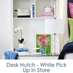 Dorm Decor White Desk Hutch  