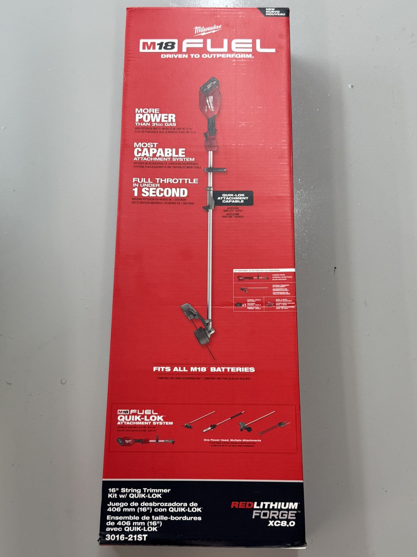 NEW! Milwaukee 3016-21ST M18 FUEL 16" String Trimmer Kit With QUIK-LOK