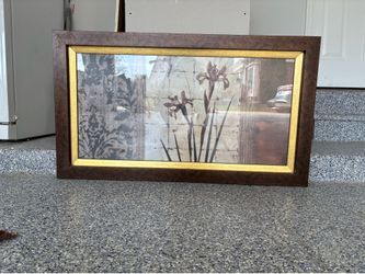 Brown Gold Framed Floral Wall Art