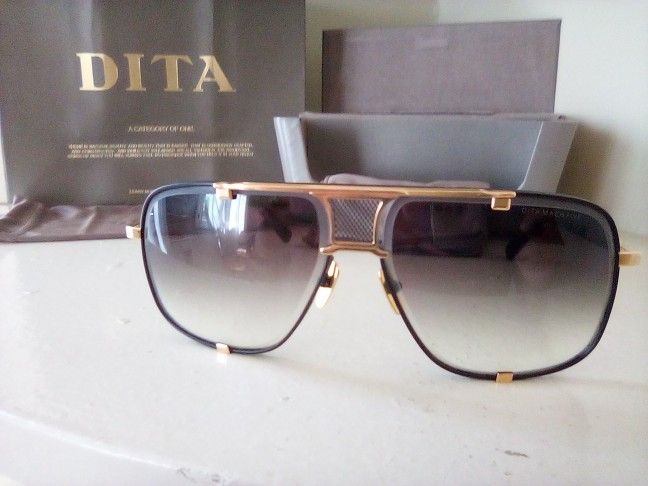 Dita Mach Five Gold Titanium Sunglasses