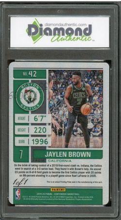 2019 Panini Contenders Jaylen Brown 1of1 Cyan Printing Plate 