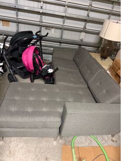 Gus modern bi sectional sofa in Grey
