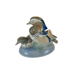 Vintage Royal Copenhagen Porcelain Mandarin Ducks Figurine