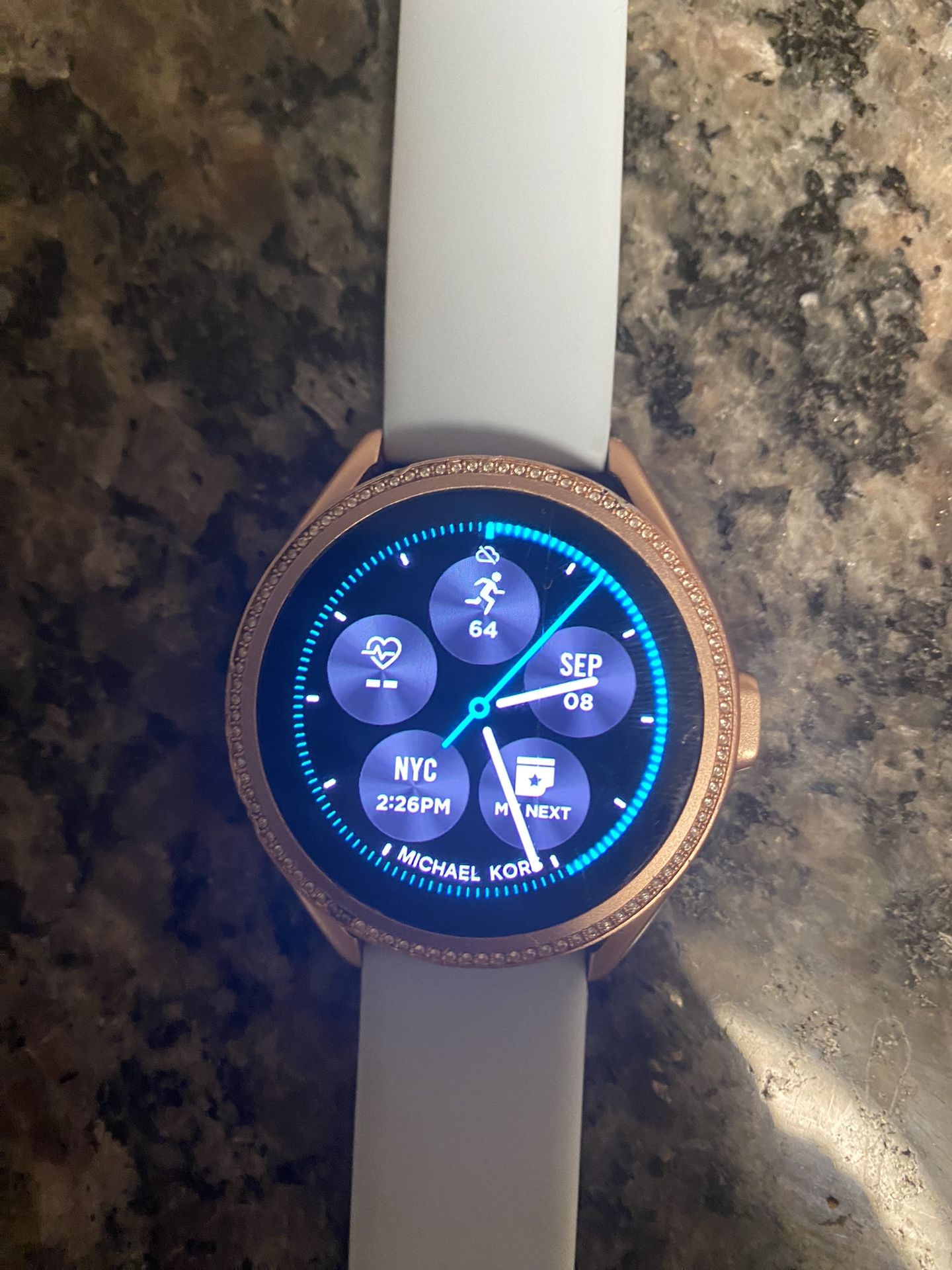 Michael Kors Access Gen 5E MKGO With Baby Blue Rubber Smartwatch Band