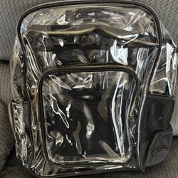 New High Quality Large Clear Backpack with Gold Zippers