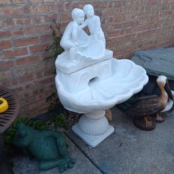 43" H Heavy Solid  Large Concrete Outdoor Patio Fountain 