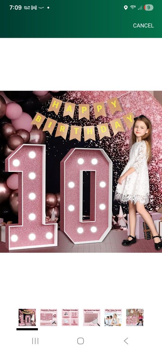 3ft Foam Marquee Number 10