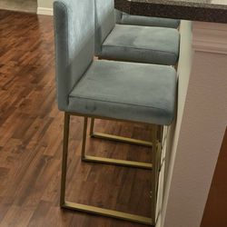 4 Teal Blue Counter barstools 