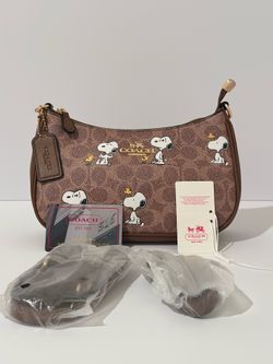 Coach x Peanuts Snoopy Brown Shoulder Bag