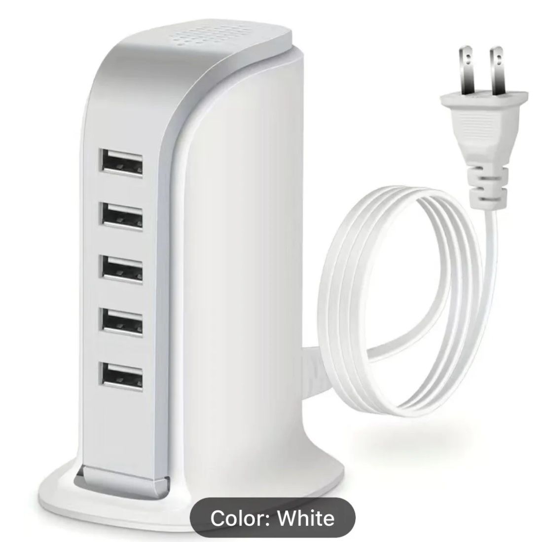 5-Port USB-A Charging Charge Tower Station Charging Charger iPhone Apple Samsung