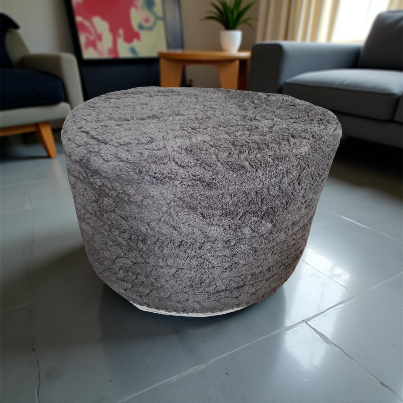 Round Pouf Ottoman 20 x 20 x 14 Inches Boho Floor Poof Home Decor Floor Pouffe Ottoman Foot Rest for Couch Sofa Bean Bag Chairs Living Room Bedroom Gr