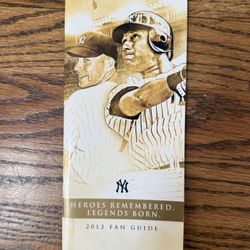 2012 New York Yankees Fan Guide Derek Jeter Mickey Mantle
