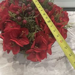 Gorgeous Battery Barn Artificial Red Flowers, Arrangement.