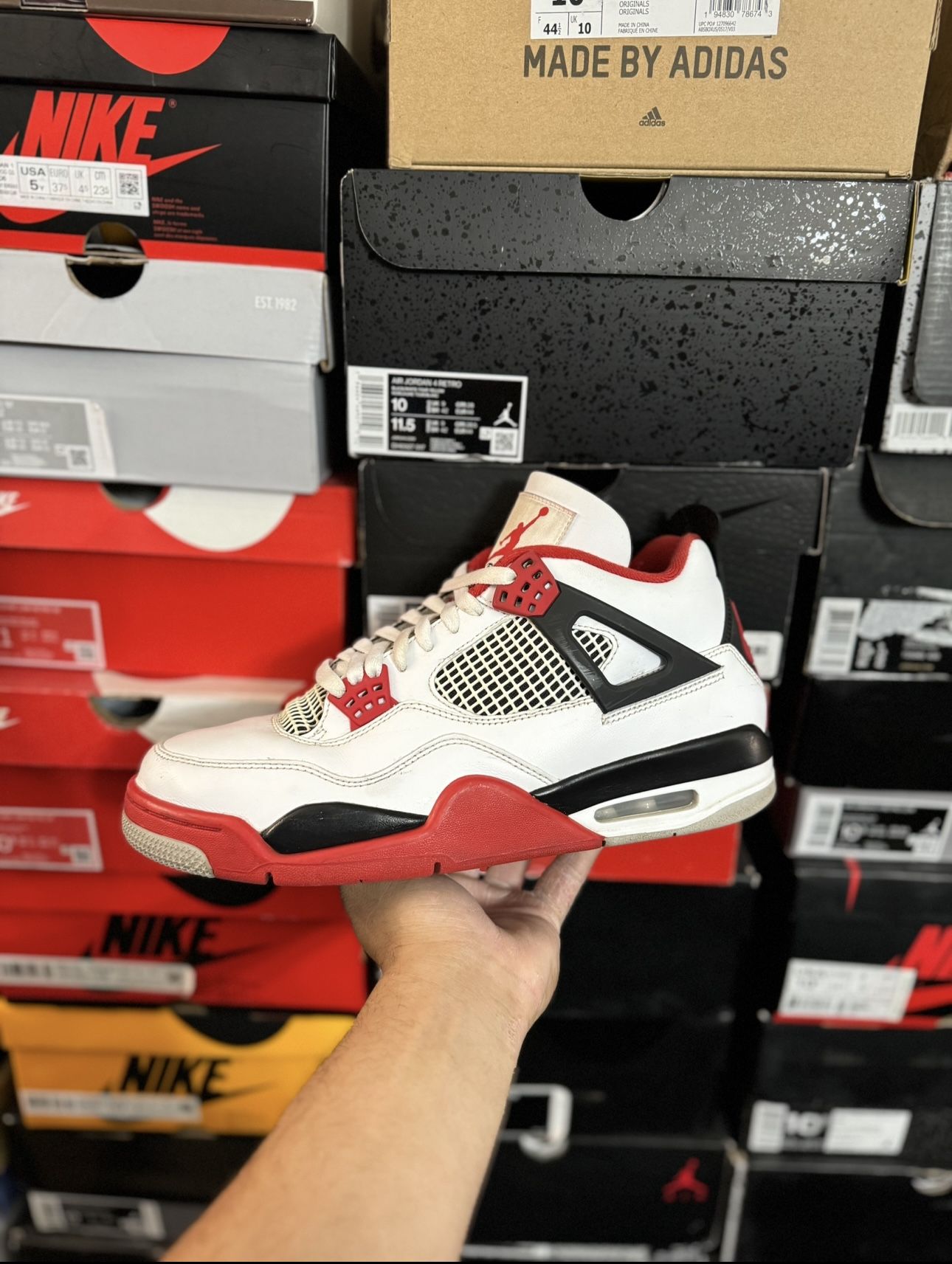 2020 Jordan Fire Red 4s size 10.5 USED But Clean