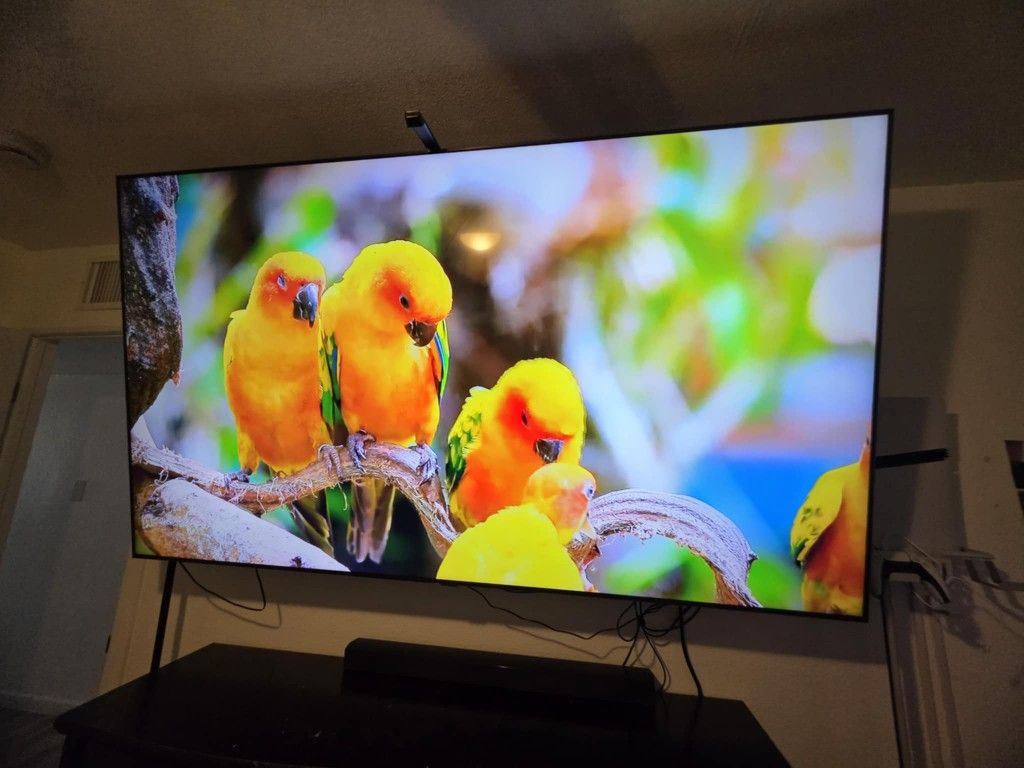 85 Inch Crystal UHD Samsung Tv plus Soundbar and Subwoofer.