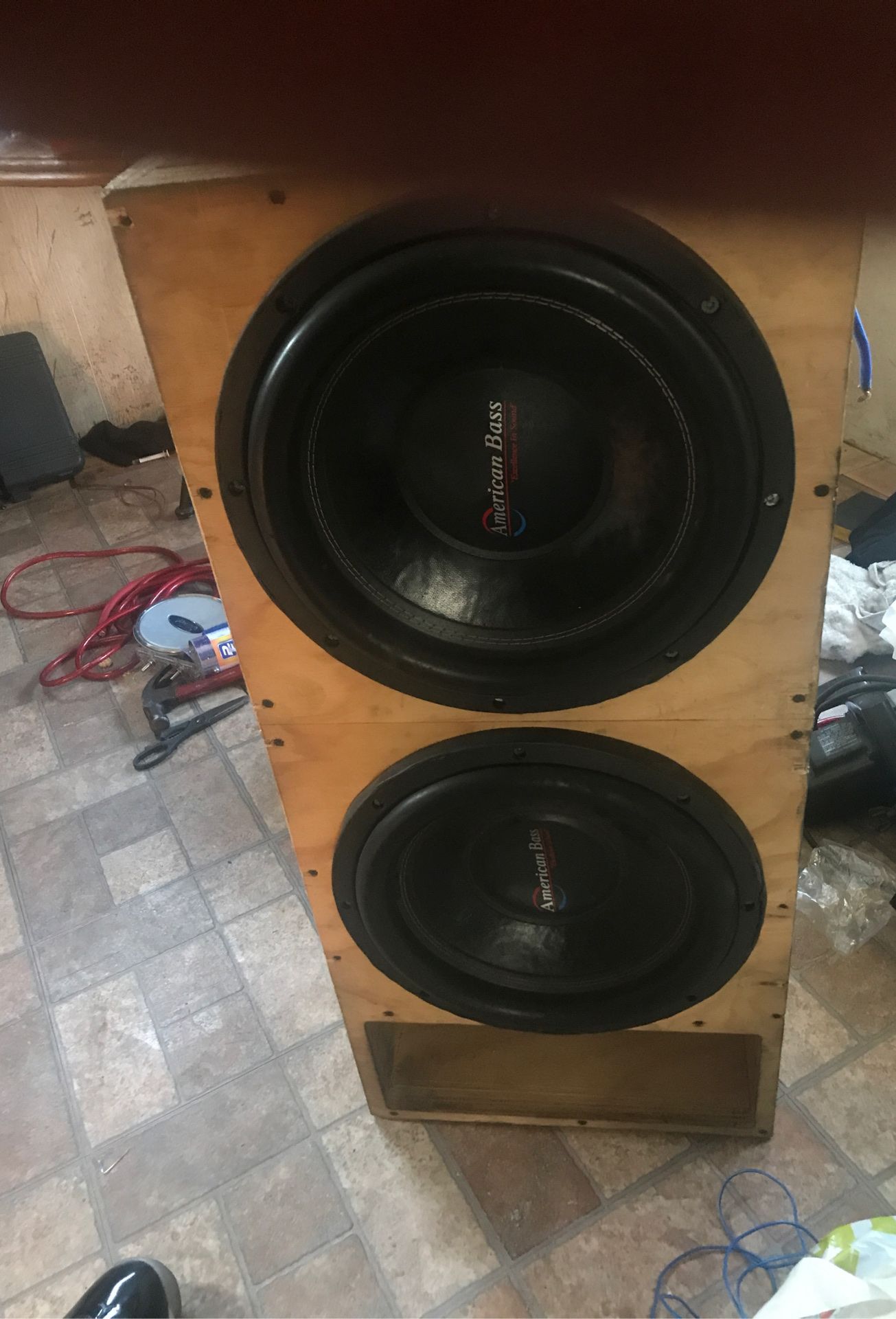 Xfl 12s xfl 10s in a custom turned box 32hz 3000 watts a piece each sub