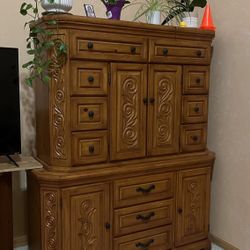 Vintage Wood Armoire Set