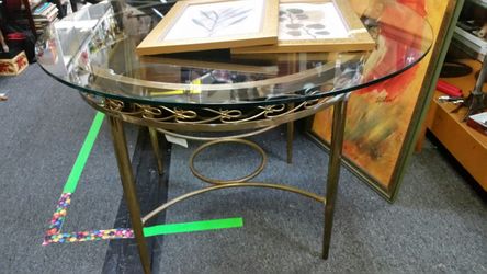 Glass brass table