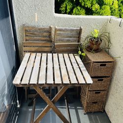 Balcony Table + 2 Folding Chairs