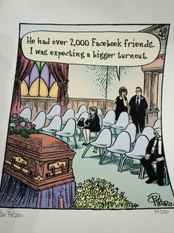 Bizarro "Facebook Funeral" Numbered And Hand Signed By Creator Dan Piraro LOA