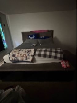 King bed set with mattress box springs 2 tv stands