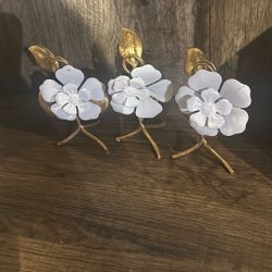 Gold White Flower Table Decor 