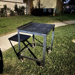 Steel Work Table With Wheels