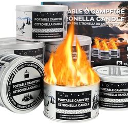 6 Pack of Portable Campfire, Compact Outdoor Portable Fire Pits 3-5 Hours of Burn Time Smores Fire Pit No Embers No Wood for Camping Picnics Party and