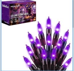 Minetom Purple LED Halloween String Lights 100Ct 20Ft for Halloween Decor Waterproof Halloween Decorations for Outdoor Indoor Patio Home Party Garden 