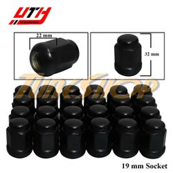 24 HONDA ACURA BALL RADIUS SEAT STOCK OEM WHEELS LUG NUTS 12X1.5 19MM HEX BLACK