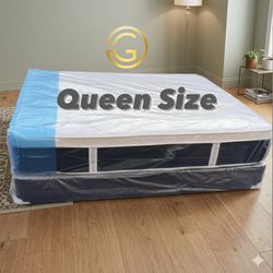 12” Queen Mattress Set Plush PillowTop – Brand New –  Same Day Delivery Available 🚚