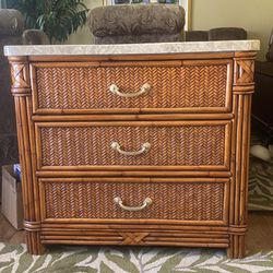 Chest Of Drawers Wicker And Bamboo Tropical