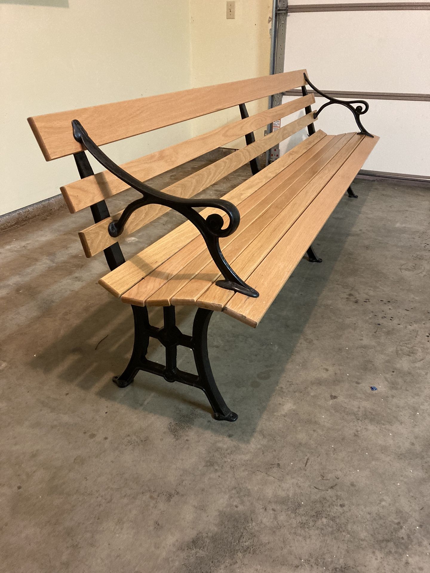 Antique Oak & Cast Iron Bench